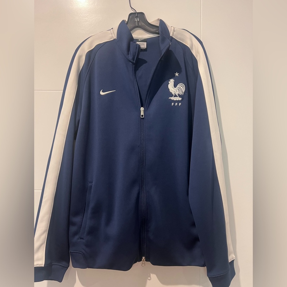 Nike Men's Navy and White Track Jacket